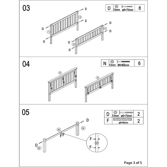 Ліжко Aspire Beds Atlantic Solid Timeless White Wooden Bed - елегантний дизайн Shaker, високоякісні матеріали, легке складання, універсальне, міцне, 200Д x 140Ш x 82В, біле