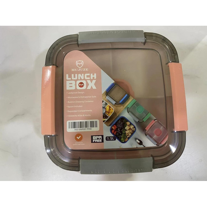 Ланч-бокс MUJUZE з відділеннями, Салат з собою, Ланч-бокс зі столовими приборами для дорослих/дітей, Ланч-бокс стійкий герметичний