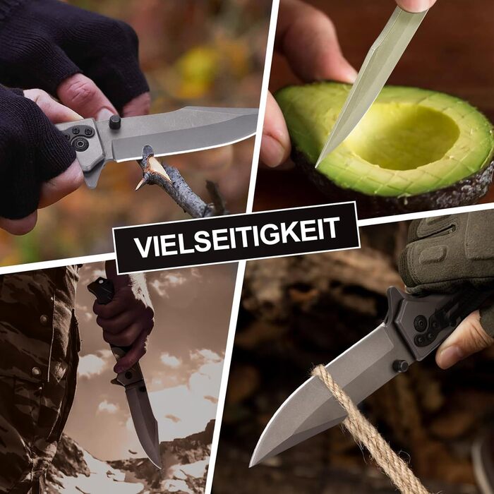 Кишеньковий складаний ніж Rolgno, портативний ніж з нержавіючої сталі, нековзний EDC одноручний ніж для виживання з замком лайнера