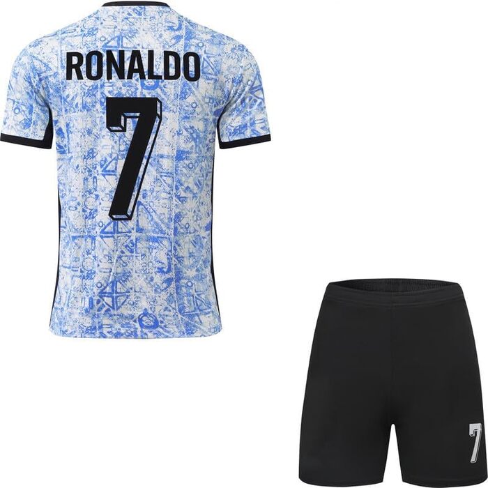 Новий подарунковий набір дитячої футбольної майки/шортів/шкарпеток для виїзду 7, розміри для юнаків, білий/синій, 30 / 176 (12-13 років)