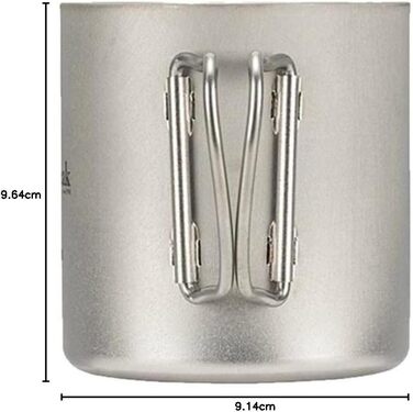 Титанова кружка Snow Peak з подвійними стінками, 450 мл, сіра, легка, міцна, ізольована для дому, кемпінгу та використання на природі