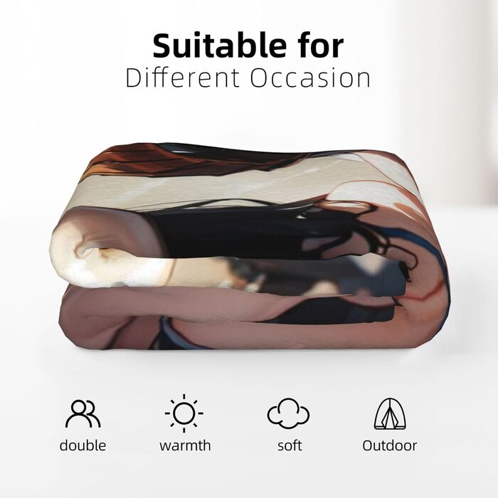 Аніме-ковдра, Albedo Ainz/Ooal Gown м&39яка, пухнаста, фланелева, плюшева, плед, ковдра, тепла, диванна, затишна, ковдра для сну, тип 4, 150x200 см