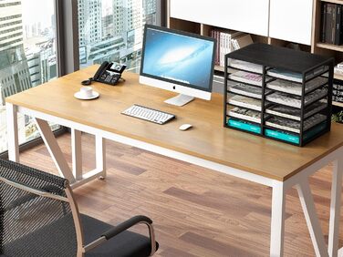 Органайзер для офісного столу EasyPAG з 12 кишеньками, металевий та дерев&39яний, формату А4, тримач для документів, лоток для файлів, тримач для журналів, лоток для листів, органайзер для паперових журналів, чорний, 12 кишень (6x2)