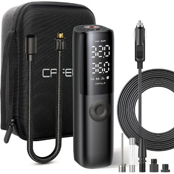 Автомобільна шина з міні-компресором CAFELE 160PSI, електричний повітряний насос DC 12V, портативний з 2 цифровими дисплеями, ткан