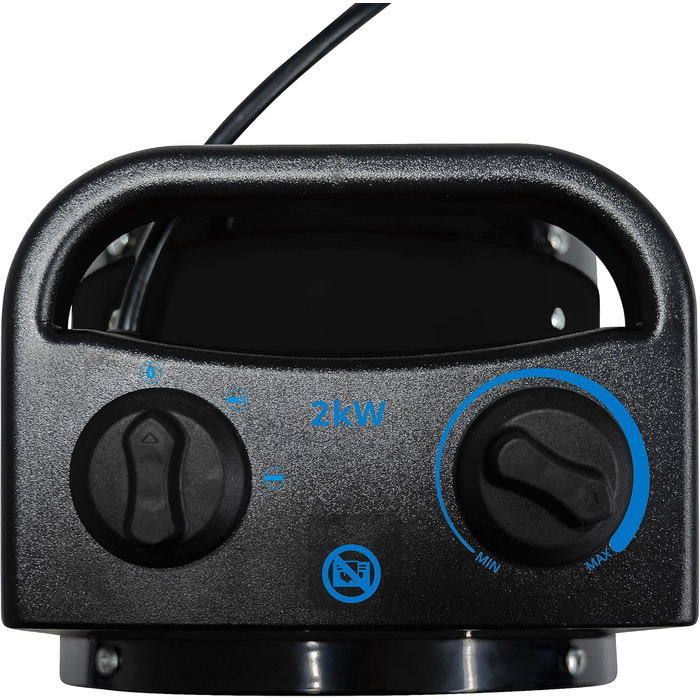 Керамічний вентилятор-обігрівач Gde 85178 GH 2000 K (2000 Вт, 2 рівні нагріву 1000/2000 Вт, макс. продуктивність обігріву приміщення 45 м, керамічний нагрівальний елемент PTC, безступінчастий термостат, захист від перегріву)