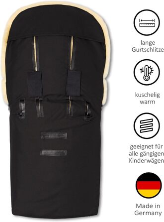 Муфта для ніг Hofbrucker з овечої шкіри Putzi для коляски, баггі/зимова муфта для ніг вітро- та водовідштовхувальна/тепла муфта дл