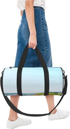 Спортивна сумка, дорожня сумка, пляжна сумка з принтом, сумка для гольфу, сумка на ніч, чорна, універсальний розмір