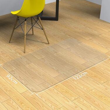 Прозорий захисний килимок для підлоги NATRKE, розмір 122x92 см, килимок для офісного стільця, килимок для обертового стільця, килимок для робочого стільця для твердих підлог, килимок для паркетної підлоги, килимок з ПВХ для ламінованих та паркетних підлог