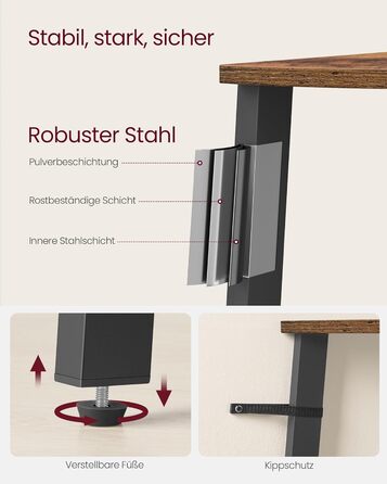 Кутова полиця VASAGLE, 4-рівнева книжкова шафа, полиця-драбина, полиця для зберігання, підставка для рослин для вітальні, промисловий дизайн, зі сталевим каркасом, вінтажний коричнево-чорний LLS34 шт. 4-рівнева (33,4Ш см) вінтажний коричневий чорний