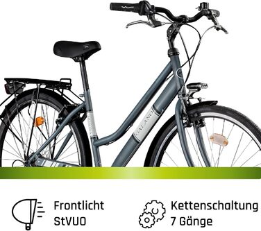 Жіночий велосипед Galano Arizona, 28 дюймів, міський велосипед, 7 передач, голландський велосипед, ретро V-Brakes