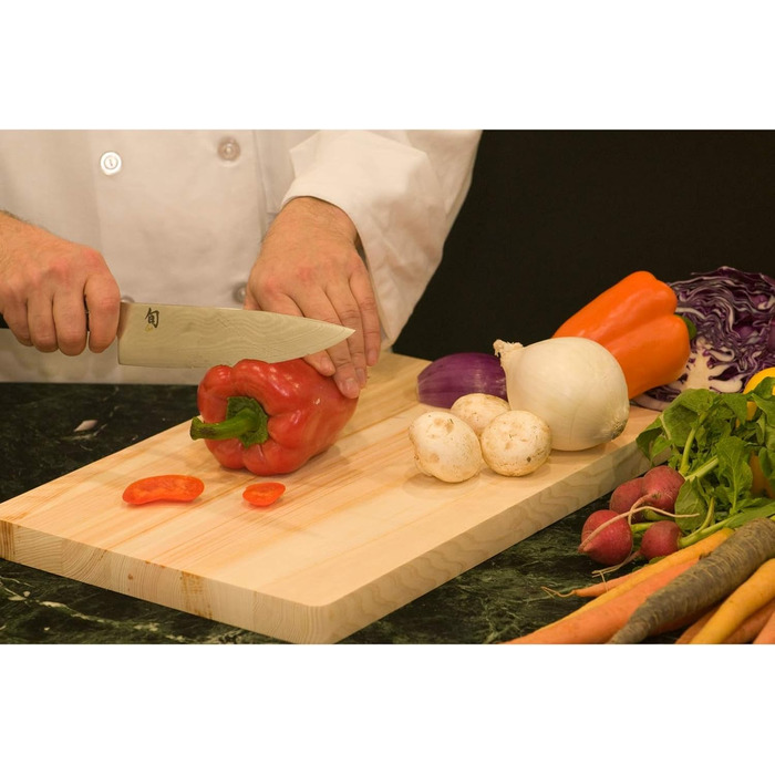 Довжина леза - Дамаський ніж 32 шари VG MAX серцевина - 61 (1) HRC - Рукоятка з дерева паккавуд - Зроблено в Японії - Кухонний ніж