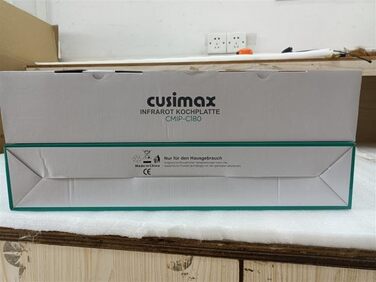 Інфрачервоні конфорки CUSIMAX 2 шт. електричні, склокерамічна варильна поверхня 2 варильні поверхні з термостатом для захисту від перегріву, подвійна конфорка ідеальна для приготування їжі, кемпінгова конфорка нержавіюча сталь чорна склокераміка 50.0 * 33