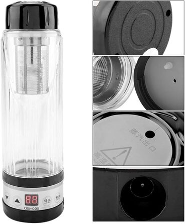 Автомобільний чайник Haofy, 12В / 24В 95Вт, 420мл подорожній чайний кухоль водонагрівач кружка пляшка тримач (чорний)