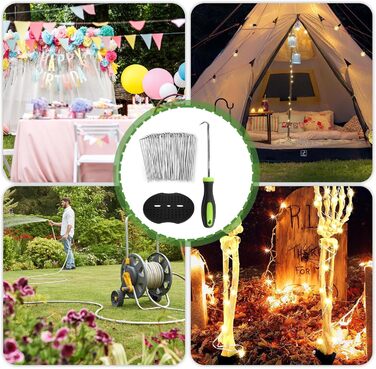 Набір ландшафтних стайней, 6-дюймові 11-каліброві 50 шт. оцинковані садові скоби та 50 шт. прокладок 1 гачок для вибору, U-подібні кілки для намету, ландшафтні тканинні штифти SOD для тканинного бар&39єру від бур&39янів, ґрунтового покриття, огорожі