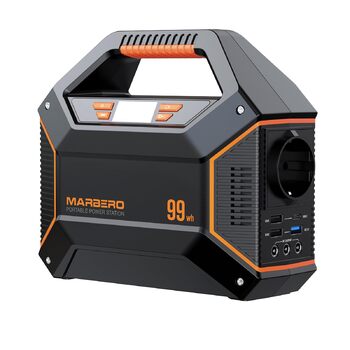 Портативний генератор живлення MARBERO 99 Втгод 27 000 мАг, зовнішній акумулятор з розеткою змінного струму максимальної потужності 150 Вт, аварійним світлодіодним ліхтарем з функцією SOS для кемпінгу, надзвичайних ситуацій, дому, подорожей та роботи M365