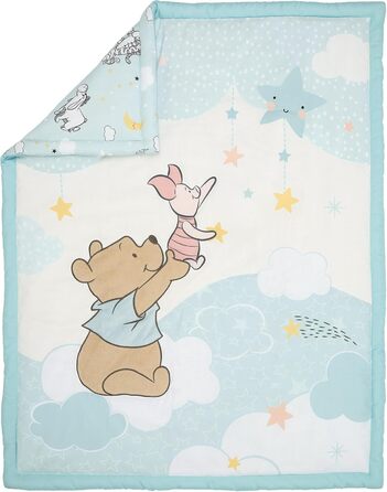 Комплект постільної білизни Bedtime Originals Starlight Pooh 3-спальний для дитячого ліжечка, синій, тварини