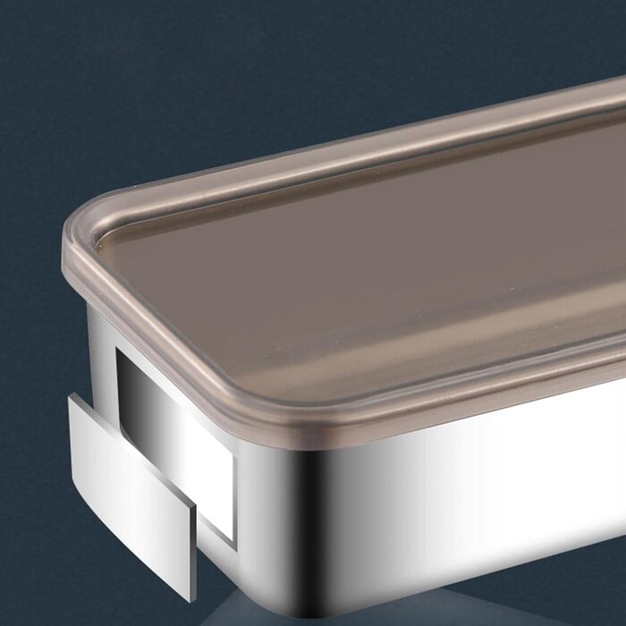 Контейнер для зберігання бекону з нержавіючої сталі піддон, коробка для збереження м'яса Рішення для зберігання жиру, підставка з піднятим дном, кухонний контейнер для зберігання бекону в домашніх умовах, набір 2 (19.5*14*4 см)