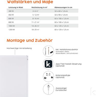 Інфрачервоний обігрівач Knighaus Custom Image & Photo з TV SD та 5-річною гарантією - Зроблено в Німеччині (завантажте власне зображення та створіть унікальний виріб) (800 Вт - біла рамка) - вкл. термостат 800 Вт - біла рамка
