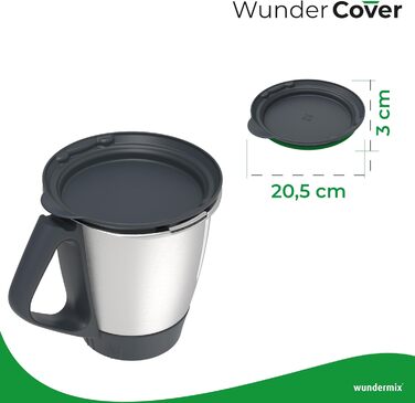 Кришка для зберігання свіжості WunderCover з функцією зважування Аксесуари для герметичної кришки міксерної чаші Thermomix Вагова пластина для TM6 і TM5 Зроблено в Німеччині