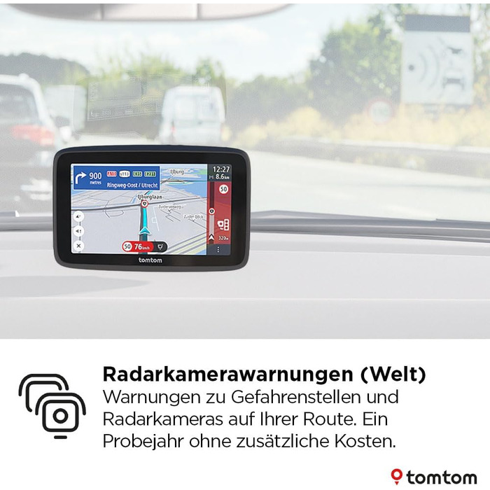 Навігаційна система TomTom Car Sat Nav GO Advanced (6-дюймовий екран, система уникнення заторів завдяки TomTom Traffic, оновлення карт світу, оновлення через Wi-Fi, система динамічного утримання смуги руху, вбудоване, двостороннє кріплення)
