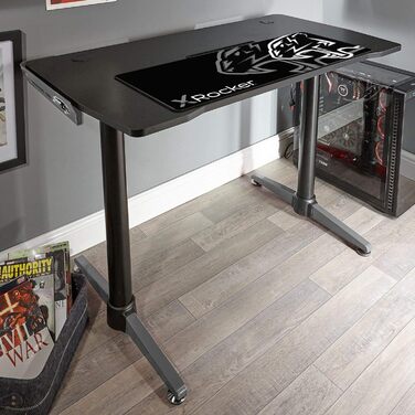 Ігровий стіл X-Rocker Panther, 100 x 60 см, МДФ / сталь / вуглецеве волокно, чорний