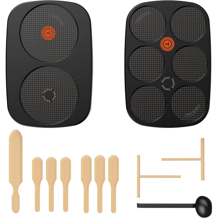 Галети, млинці Млинці для гурманів, пластикові, чорні, 900812 Tfal crpire Deux plaques amovibles antiadhsives Temprature rglable Multi Usage