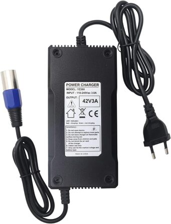 Зарядний кабель Abakoo для зарядки акумуляторів 42V 3A з 3-контактним XLR-роз&39ємом для заряджання акумуляторів електровелосипеда, замінює HP1202L3