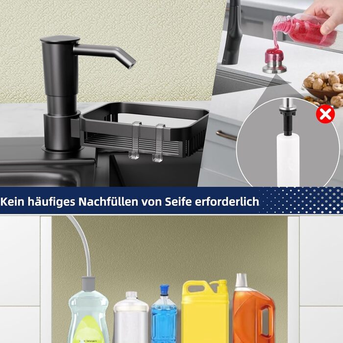 Пластиковий дозатор мила кухонний,Дозатор мила кухонний,Дозатор рідини для миття посуду кухонний,Дозатор мила вбудований в дозатор