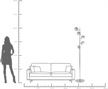 Торшер Kare Design Calotta, хром, 200x40x25 см, сріблястий