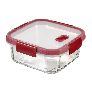 Контейнер для приготування їжі Keter Cook Glas, прозорий/червоний, 33 x 18 x 10.7 см, Скло Smart Glass, 0.7 л, окремо