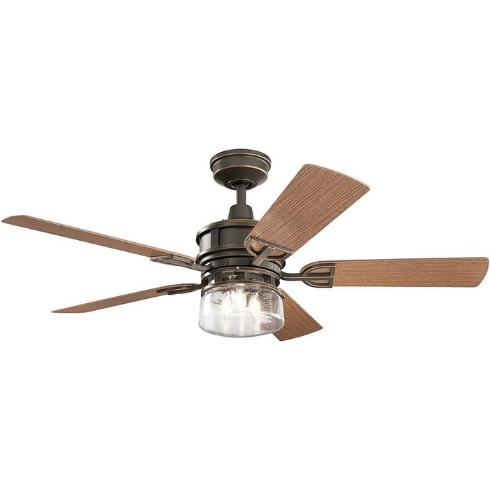 Стельовий вентилятор на 5 лопатей 132 см зі світлодіодним підсвічуванням Olde Bronze з пультом дистанційного керування 5 лопатей 1
