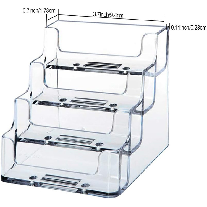 Акриловий тримач для візиток Heqishun, 2 шт., 4 відділення, акриловий тримач для візиток Прозорий тримач для візиток Настільний тримач для карток