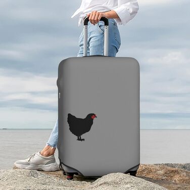 Чохол на валізу Чорний півень, еластичний, що миється, захисний чохол для багажу, для подорожей та роботи (для валіз розміром 45,7 - 81,3 см), чорний, великий розмір