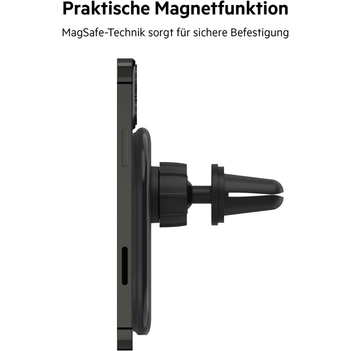 Бездротовий магнітний автомобільний тримач Belkin BoostCharge, автомобільний зарядний пристрій, сумісний з iPhone 16, iPhone 15, i