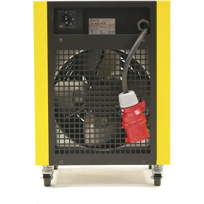 Електричний обігрівач TROTEC TEH 100 з вентилятором потужністю 18 кВт, будівельний обігрівач із міцним захисним покриттям