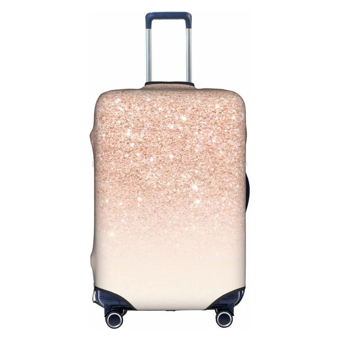 Валіза для подорожей, пилонепроникна, з блискітками, захист багажу, біла, XL