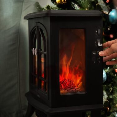 Електричний камін Cecotec ReadyWarm 2000 Flames 2000 Вт, 2 рівні потужності, регульований термостат, незалежне керування полум'ям, площа обігріву до 25 м