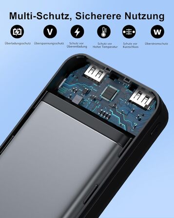 Упаковки 16000mAh Power Bank 3A, портативний зарядний пристрій із РК-дисплеєм і швидкою зарядкою, маленький, але міцний зовнішній акумулятор для мобільного телефону з iPhone 15 14 13 12 Pro Max, смартфони, 2