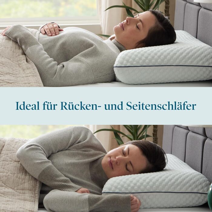 Подушка LUCID з гелевої піни з ефектом пам&39яті 40x70 см дихаюча охолоджувальний ефект чохол, який можна прати подушка сертифікована Oeko-Tex, біла 70 x 35 см