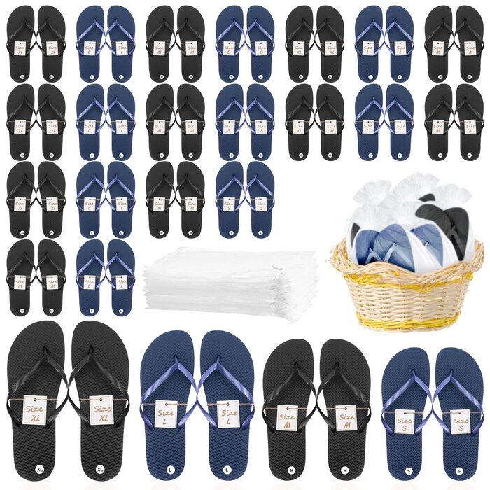 Пари унісекс шльопанців/роздільників пальців ніг Malloom для весільних гостей, капці для ванни з картками розмірів та мішечками на шнурках, спа-капочки-шльопанці для готелю та пляжу, 24