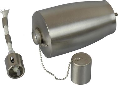 Металеві садові смолоскипи Harbour Housewares - бочка - 12 шт. - 146 см, срібні садові смолоскипи, освітлення, сучасне зовнішнє освітлення, парафінова лампа, ліхтар зі свічкою для вечірок, подій