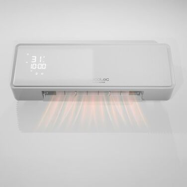 Керамічний настінний обігрівач Cecotec Ready Warm 5310 PowerBox зі світлодіодним дисплеєм та пультом дистанційного керування, 2000 Вт, 3 режими, 24-годинний таймер, коливання, IP23, монтажний комплект, площа покриття 20 м