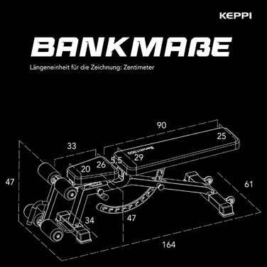 Регульована силова лава Keppi, вантажопідйомністю 600 кг, з кутом нахилу та горизонтальною лавою для домашнього фітнесу, багатофункціональна тренувальна лава для жиму лежачи, силових тренувань та тренувань усього тіла - Bench1000 Pro