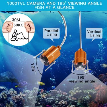 Підводна камера Fish Finder, ширококутне інфрачервоне нічне бачення, 4,3-дюймовий IPS-дисплей для EIS, річки та човна (B)