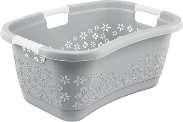 Ергономічний кошик для білизни keeper з повітропроникним декором, нековзними м'якими ручками, 50 л, Lasse, Nordic Grey