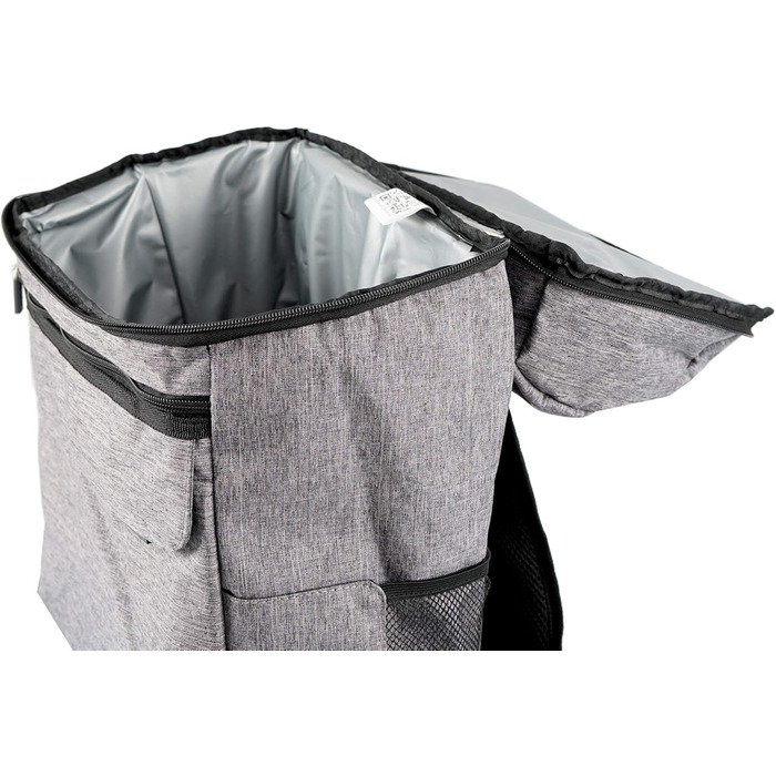 Рюкзак-холодильник CampFeuer 20 л сірого кольору Легкий та водонепроникний Ізольована сумка 20 літрів для барбекю, кемпінгу, пляжу та активного відпочинку Ізольований рюкзак-холодильник