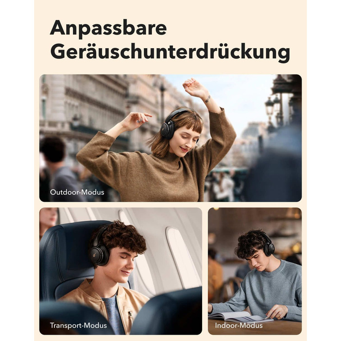 Навушники soundcore by Anker Q30, гібридна активна шумоізоляція, індивідуальні режими, звук у форматі hi-res, еквалайзер у додатку