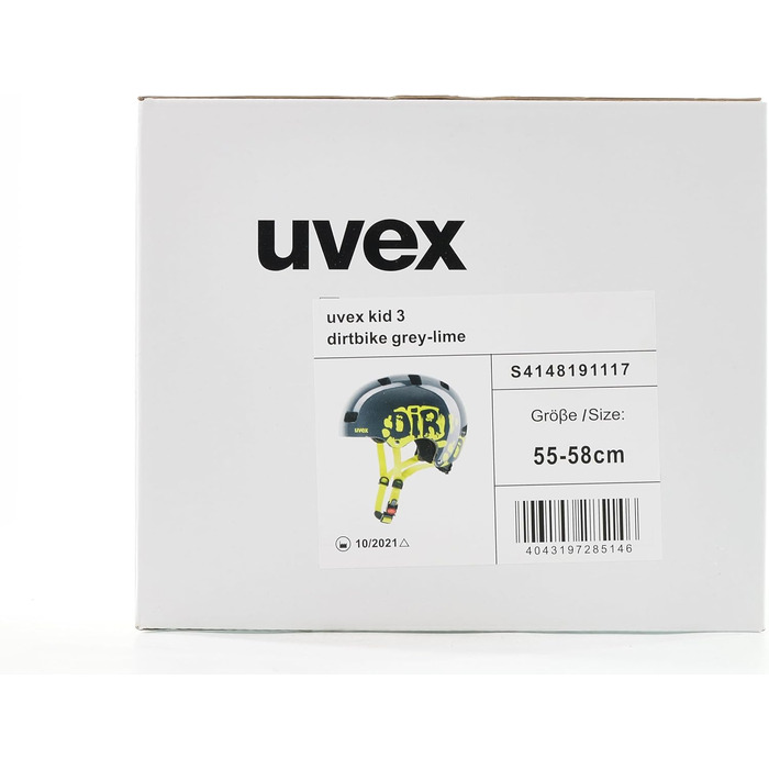 Міцний велосипедний шолом для дітей - індивідуальне регулювання розміру - оптимізована вентиляція 51-55 см dirtbike сіро-лаймовий,