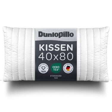 Подушка Dunlopillo 40x80 - Преміальна подушка для сну Сертифікована подушка Oeko-Tex для алергіків Ідеальна подушка для ліжка Подушка, подушка для голови, подушка для ліжка 40 x 80 см Подушка для сну