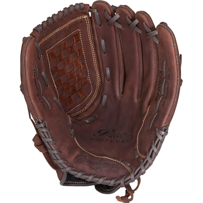 Ловляча рукавичка Rawlings Player Preferred, коричнева, 33 см, для лівої руки, для правої руки 35,6 см - плетіння кошика